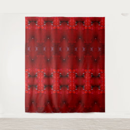 Rainy Red Dianthus Ikat Auch Wandteppich