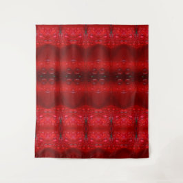 Rainy Red Dianthus Ikat Wandteppich