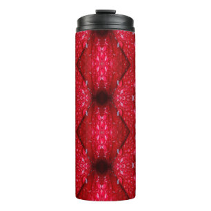 Rainy Red Petunia Ikat 4 Thermosbecher