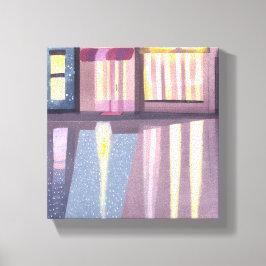 Rainy Reflections | Lofi Contemporary Watercolor Leinwanddruck