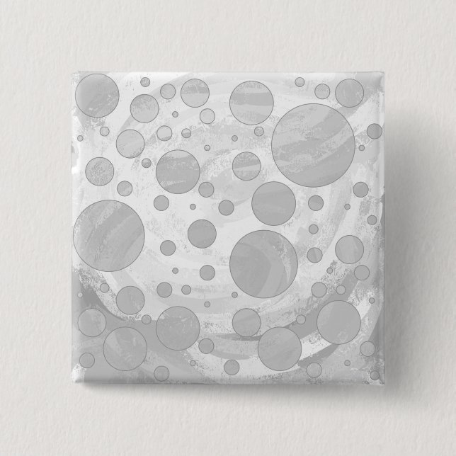 Rainy Sky Gray Polka Dots Button (Vorderseite)