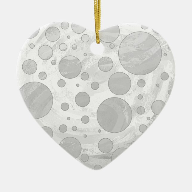 Rainy Sky Gray Polka Dots Keramik Ornament (Vorne)