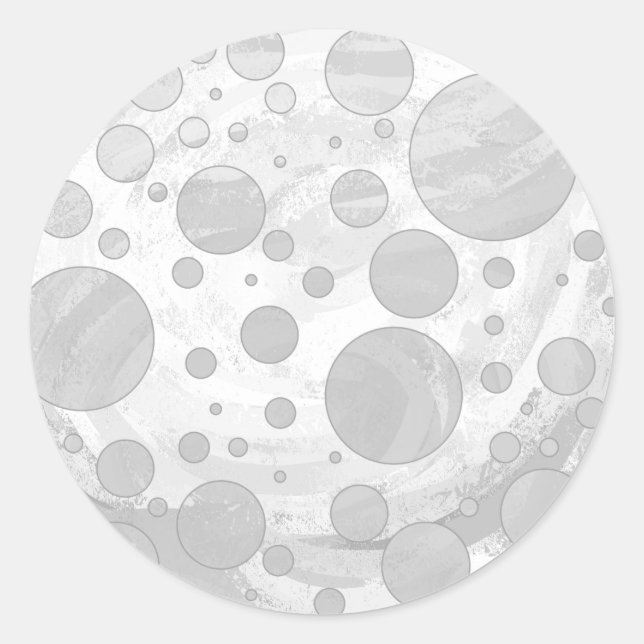 Rainy Sky Gray Polka Dots Runder Aufkleber (Vorderseite)