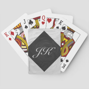 Rainy Sky Gray und Black Monogram Spielkarten