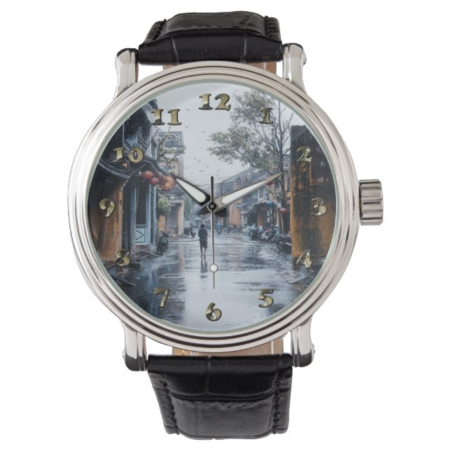 Rainy Streets of Vietnam Armbanduhr (Vorderseite)