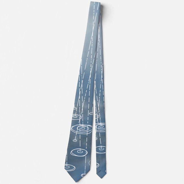 Rainy Weather Blue Art Krawatte (Rainy weather art blue neck tie)