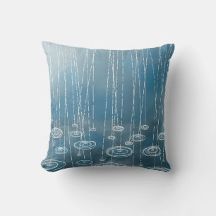 Rainy Weather Blue Kissen