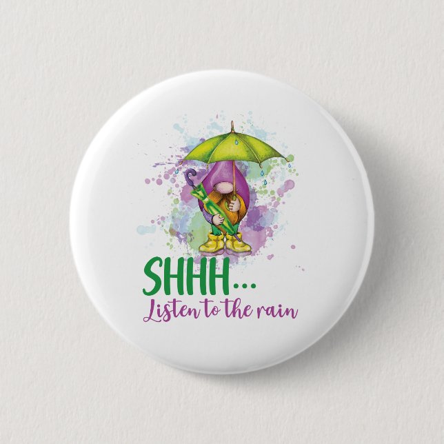 Rainy Weather Gnome Button (Vorderseite)