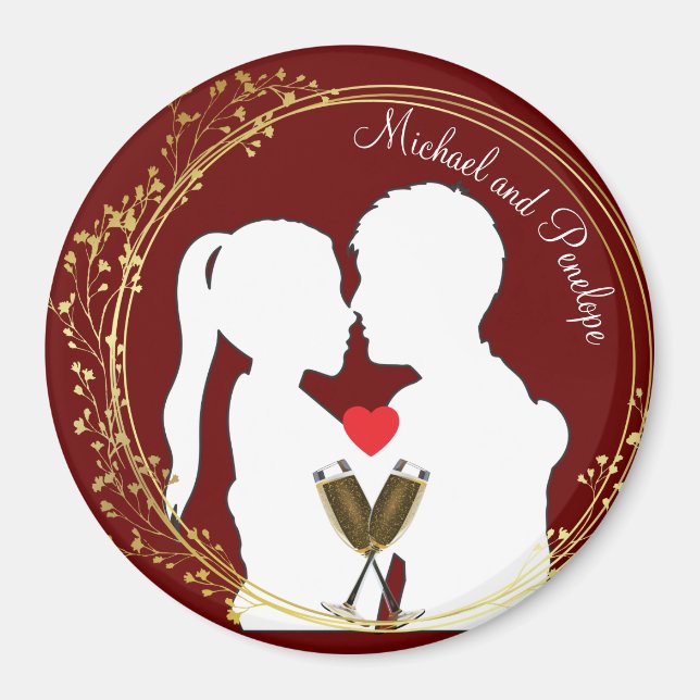 Raise a Toast to the Happy Couple Elegance Magnet (Vorne)