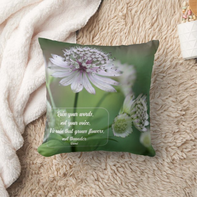 Raise Your Words Rumi Inspirational Quote  Kissen (Decke)