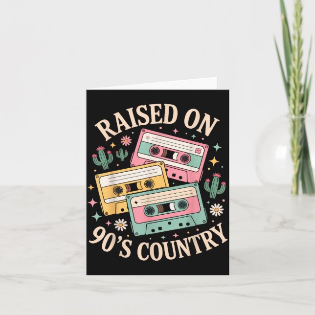 Raised On 90's Country Music Retro Cette Design  Karte (Vorderseite)