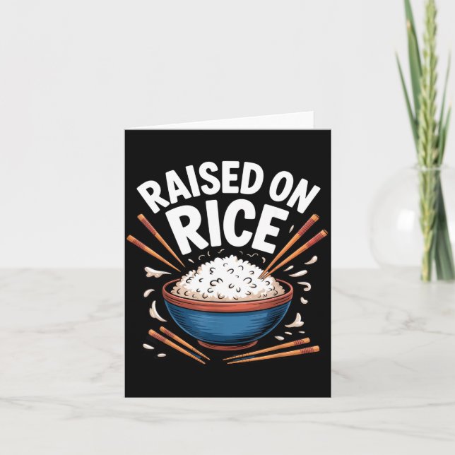Raised On Rice Food Lover Bowl Design For Fun Casu Karte (Vorderseite)