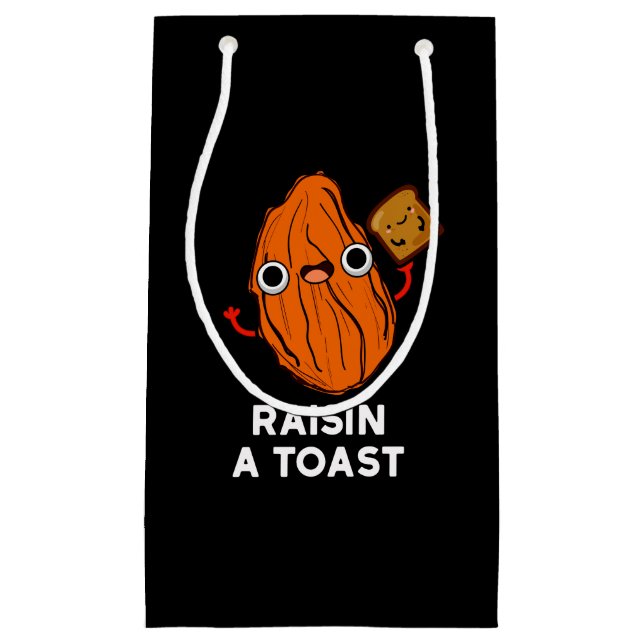 Raisin a Toast Funny Food Puff Dark BG Kleine Geschenktüte (Vorderseite)