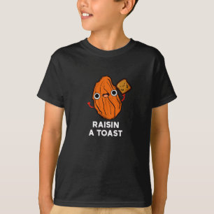 Raisin a Toast Funny Food Puff Dark BG T-Shirt