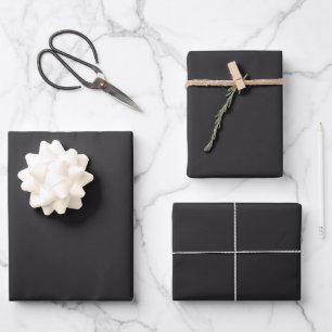 Raisin Black Matte Wrapping Paper Sheets Geschenkpapier Set
