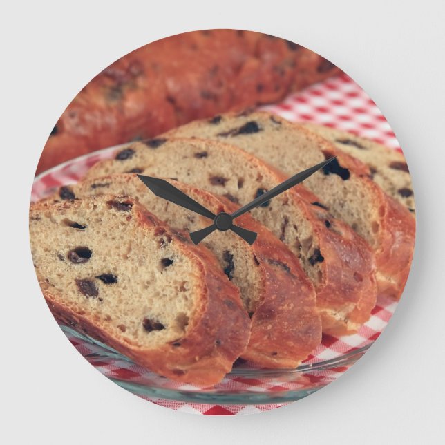 Raisin Bread  Große Wanduhr (Vorderseite)