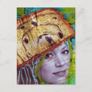 Raisin Broad Head, A Collage Postkarte