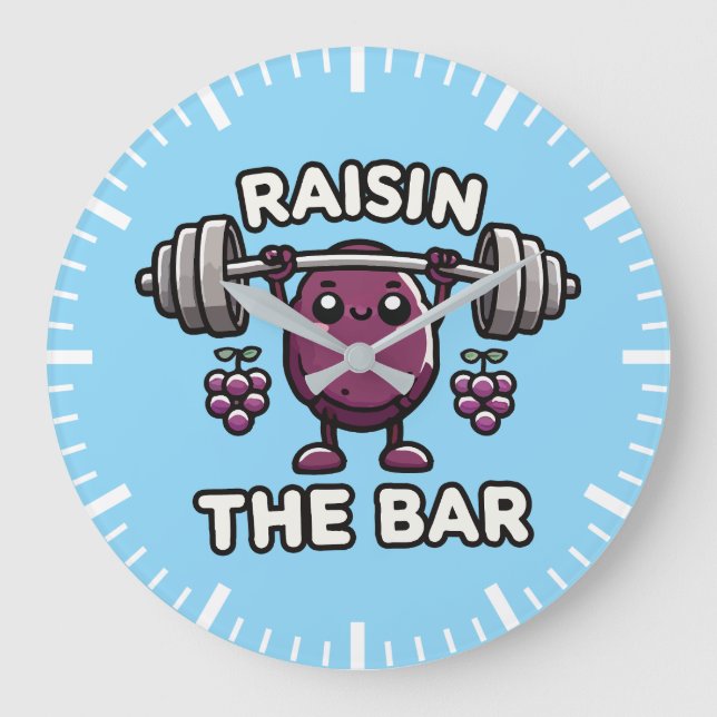 Raisin The Bar - Funny Niedlich Gym Motivierend Große Wanduhr (Vorderseite)