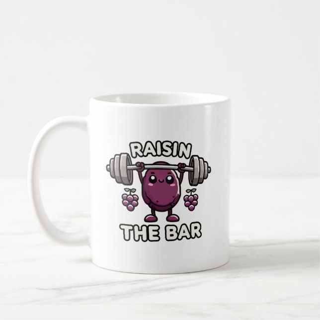 Raisin The Bar - Funny Niedlich Gym Motivierend Kaffeetasse (Links)