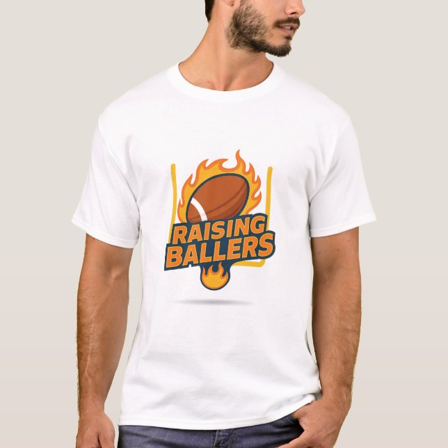Raising Ballers Fiery Football  T-Shirt (Vorderseite)
