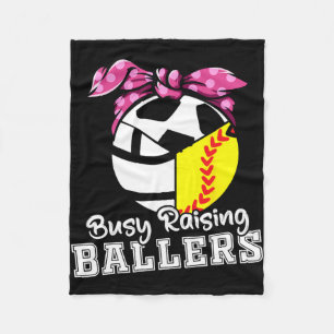 Raising Ballers - Funny Softball Volleyball Soccer Fleecedecke