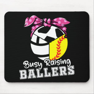 Raising Ballers - Funny Softball Volleyball Soccer Mousepad