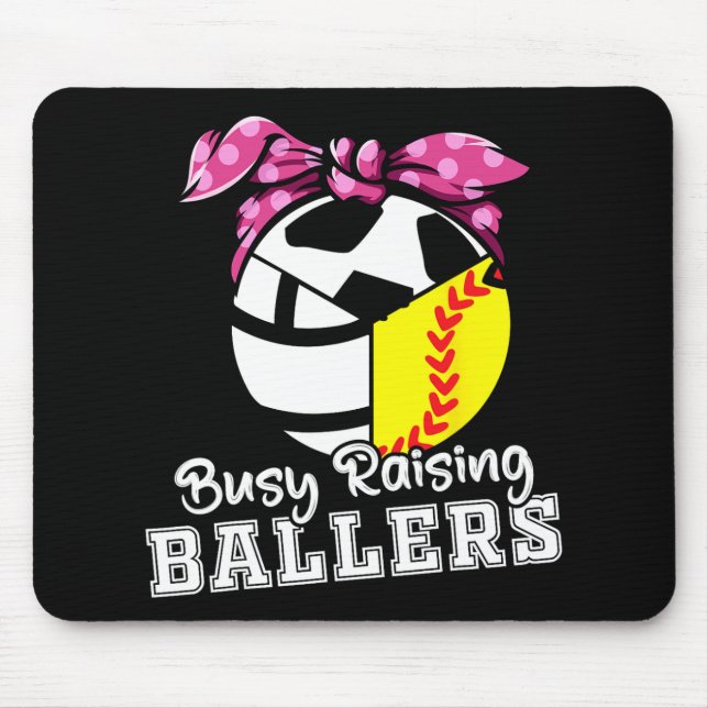 Raising Ballers - Funny Softball Volleyball Soccer Mousepad (Vorne)