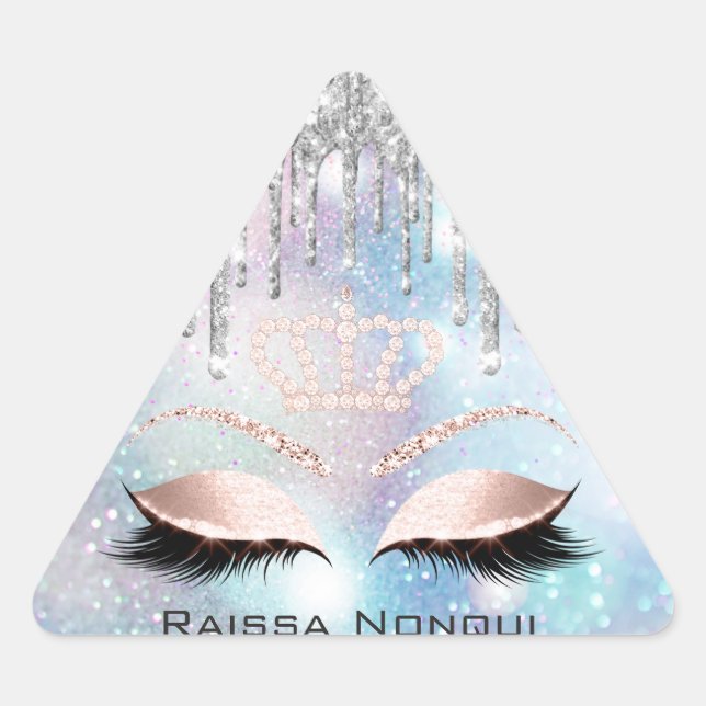 Raissa Crown 16. 15. Bridal Holographic4 Dreieckiger Aufkleber (Vorderseite)