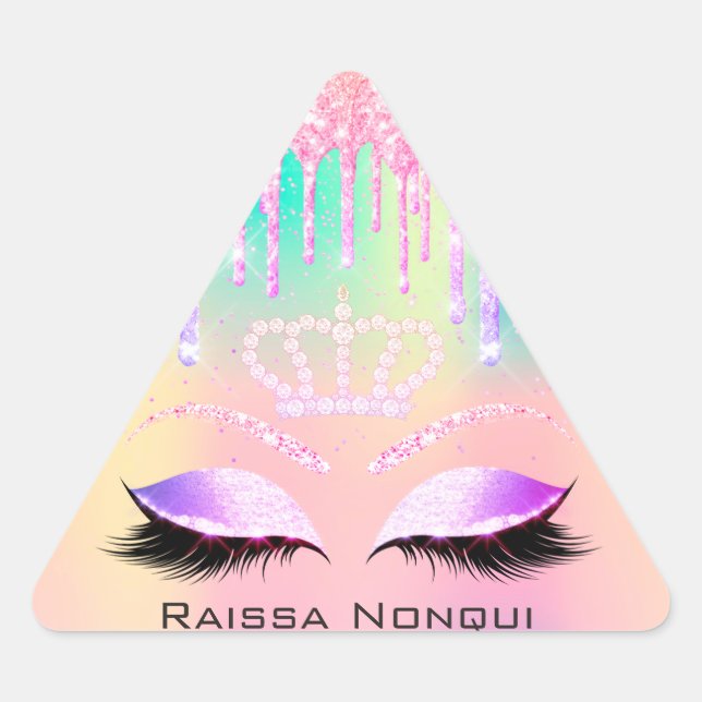 Raissa Crown 16. 15. Bridal Holographic Dreieckiger Aufkleber (Vorderseite)