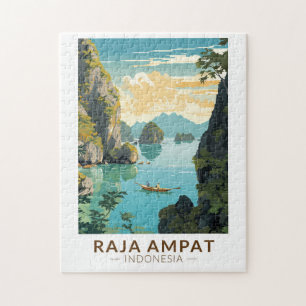 Raja Ampat Indonesia Boat Travel Art Vintag Puzzle