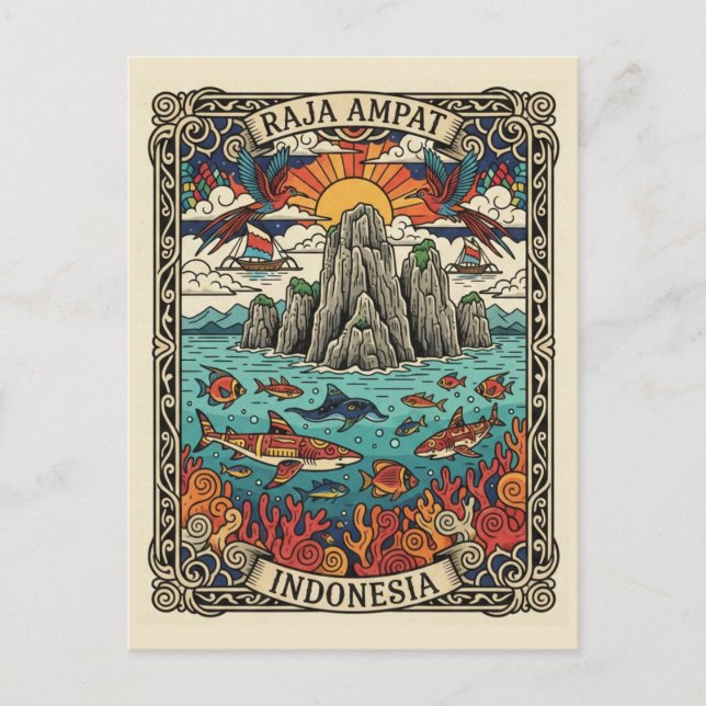 Raja Ampat Indonesia Postkarte (Vorderseite)