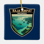 Raja Ampat Indonesia Reisen Art Vintag Keramikornament<br><div class="desc">Raja Ampat in Vektorkunst-Stil. Raja Ampat,  oder "Die vier Könige",  ist ein Archipel von über 1.500 Inseln in der indonesischen Provinz West-Papua.</div>