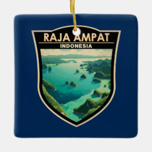 Raja Ampat Indonesia Reisen Art Vintag Keramikornament