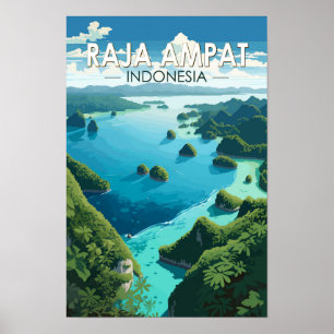 Raja Ampat Indonesia Reisen Art Vintag Poster