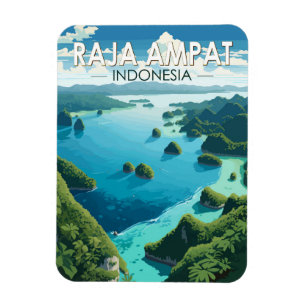 Raja Ampat Indonesien Reise Kunst Vintage Magnet