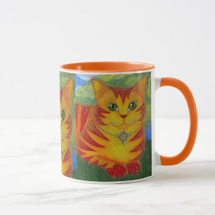 Rajah goldene Goldsun-Katzen-Fantasie-Kunst-Tasse Tasse