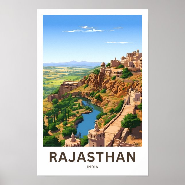 Rajasthan India Travel Print Poster (Vorne)