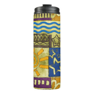 Rajasthan Indian, Patchwork-Teppich-Textur. Thermosbecher