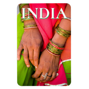 Rajasthan-Nah-up der Hände der Frau Magnet