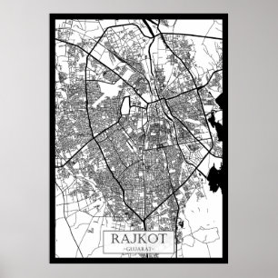 Rajkot Gujarat Stadtplan Poster