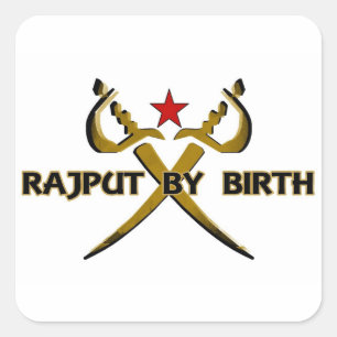 Rajput by Birth Red Star Quadratischer Aufkleber