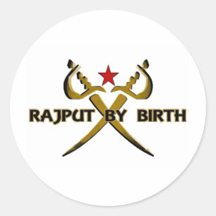 Rajput by Birth Red Star Runder Aufkleber