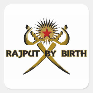 Rajput by Birth Sun-Star Quadratischer Aufkleber