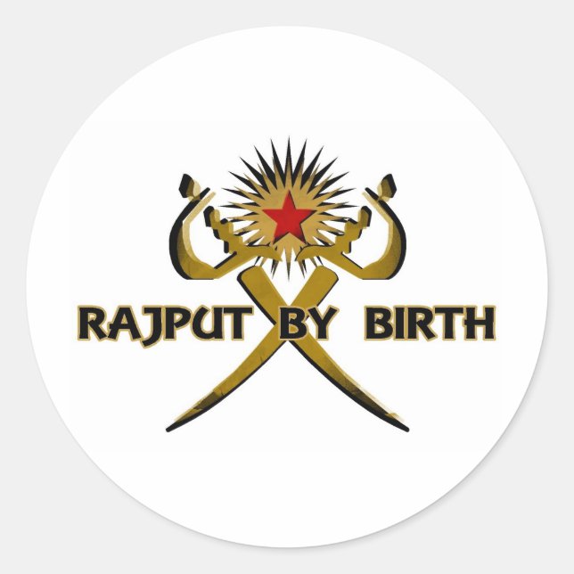 Rajput by Birth Sun-Star Runder Aufkleber (Vorderseite)