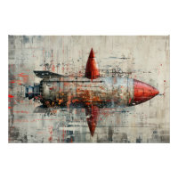 Rakete auf Grunge Hintergrund im Vintagen Stil.