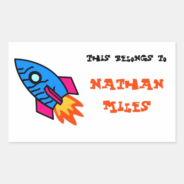 Rakete "Das gehört zu.." Rechteckaufkleber Rechteckiger Aufkleber (Vorderseite)