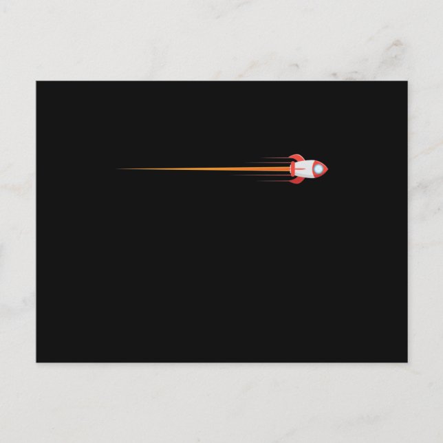 Rakete im Weltraum Postkarte (Vorderseite)