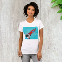 Rakete im Weltraum - T - Shirt