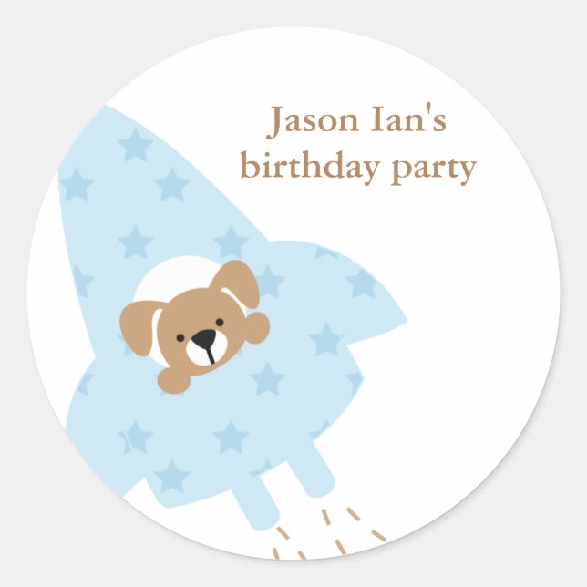 Rakete Runder Aufkleber (Vorderseite)