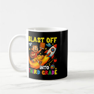 Rakete startet in die dritte Klasse Lustiger Rückw Kaffeetasse